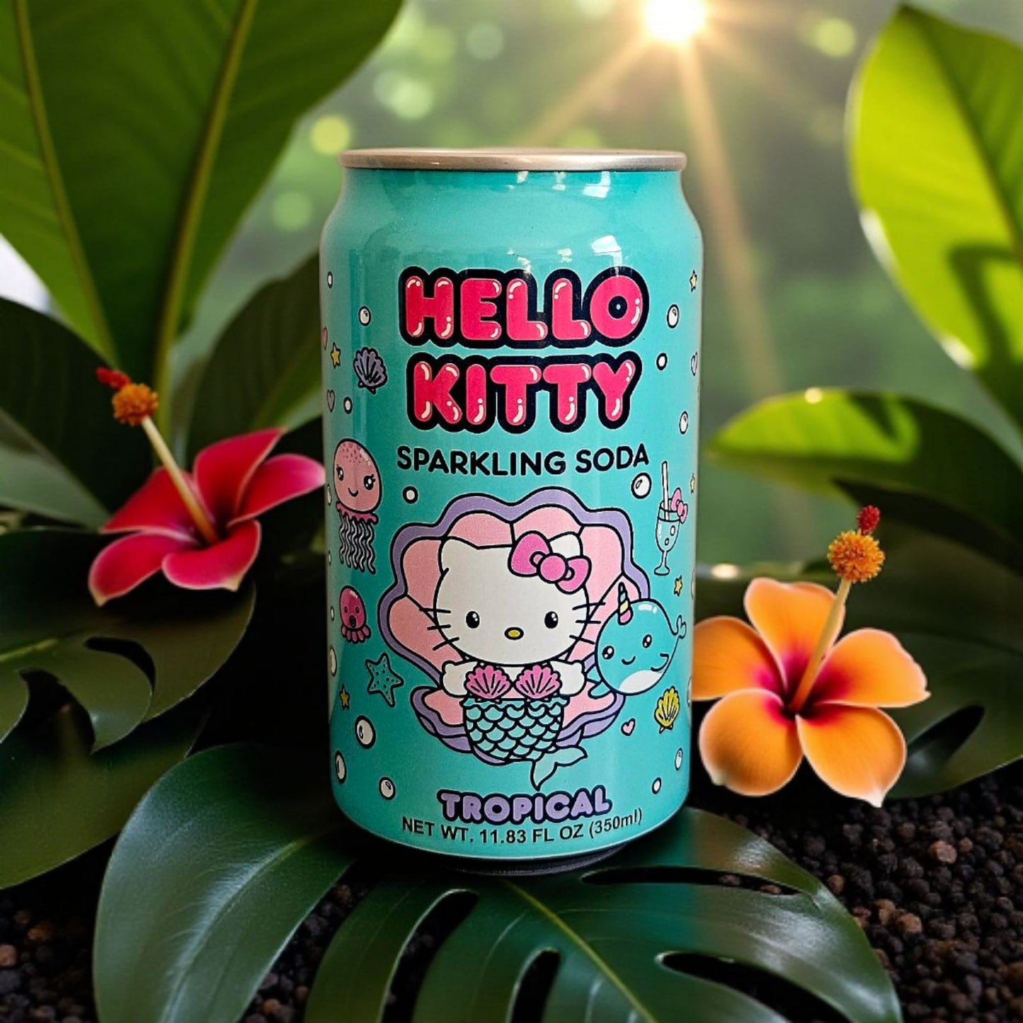 Hello Kitty Sparkling Soda Tropical  11.83 fl oz - Product of Japan