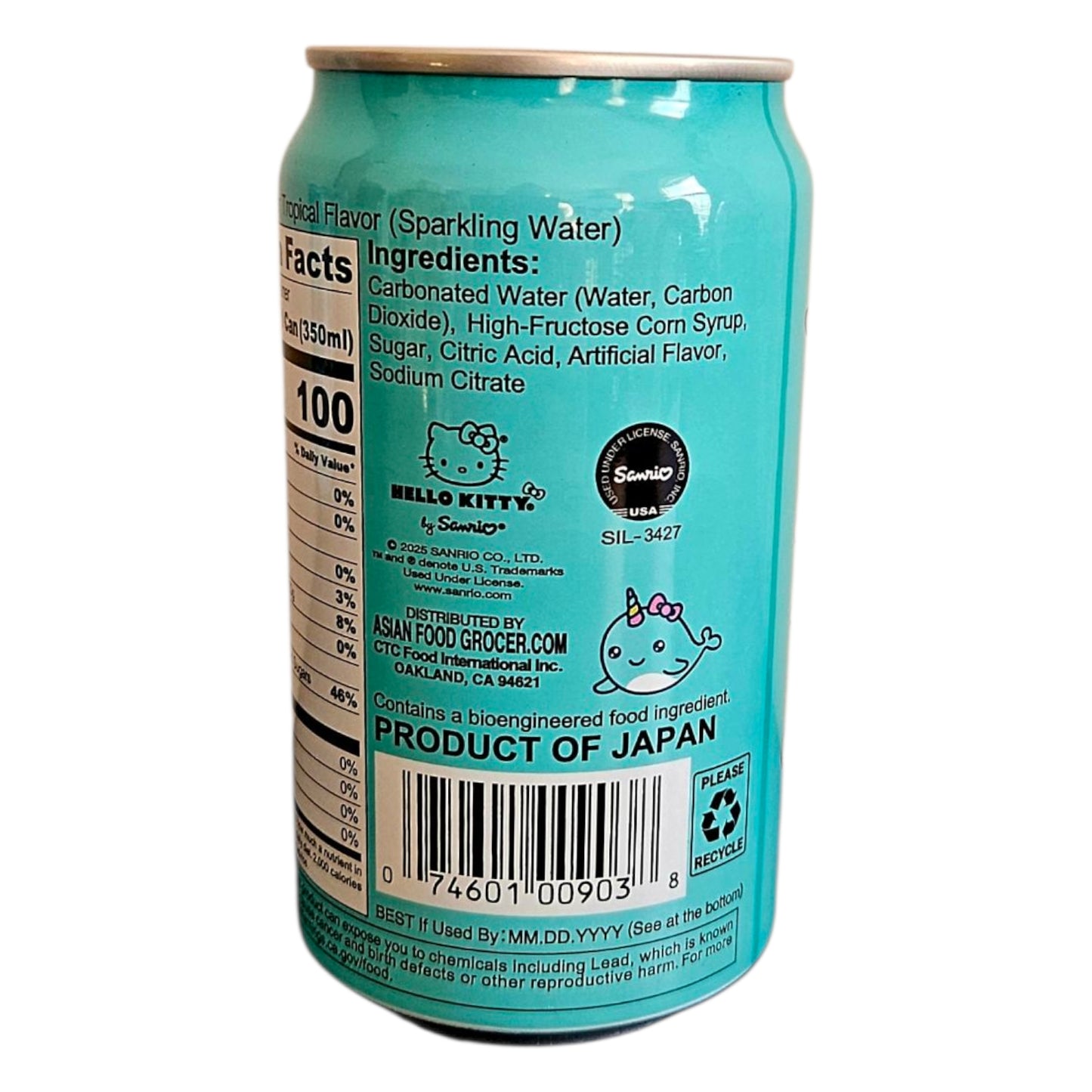 Hello Kitty Sparkling Soda Tropical  11.83 fl oz - Product of Japan