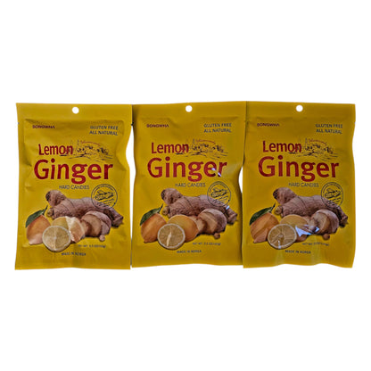 Songwha Lemon Ginger Hard Candies, 3.5 oz, All Natural & Gluten Free