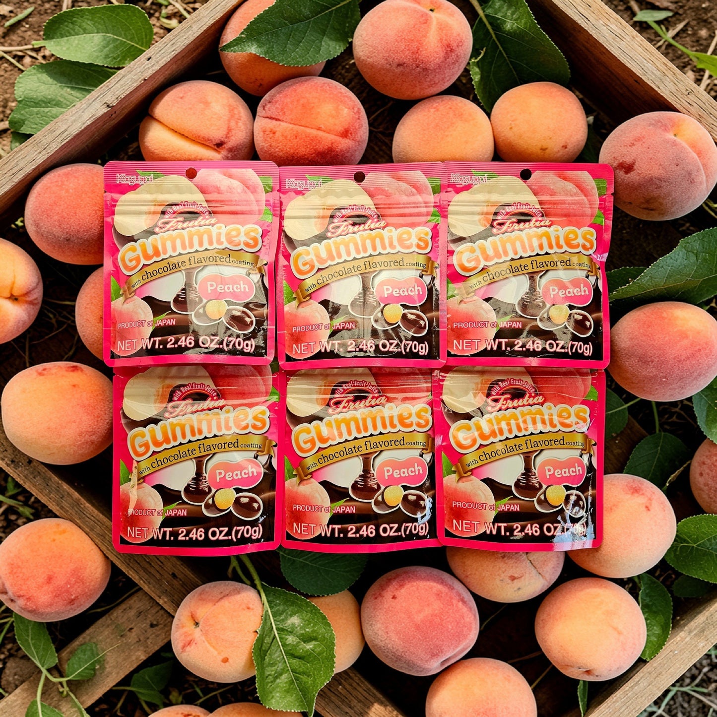 Kasugai Frutia Japanese Chocolate Gummy Peach 70g