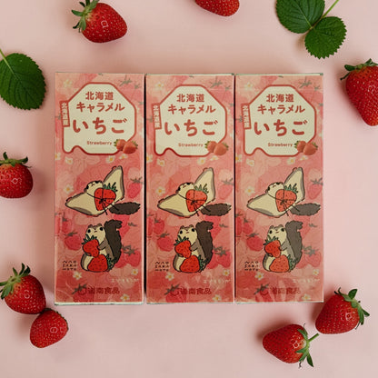 Dounan Hokkaido Japanese Strawberry Caramel Candy 18 Pieces(72g)