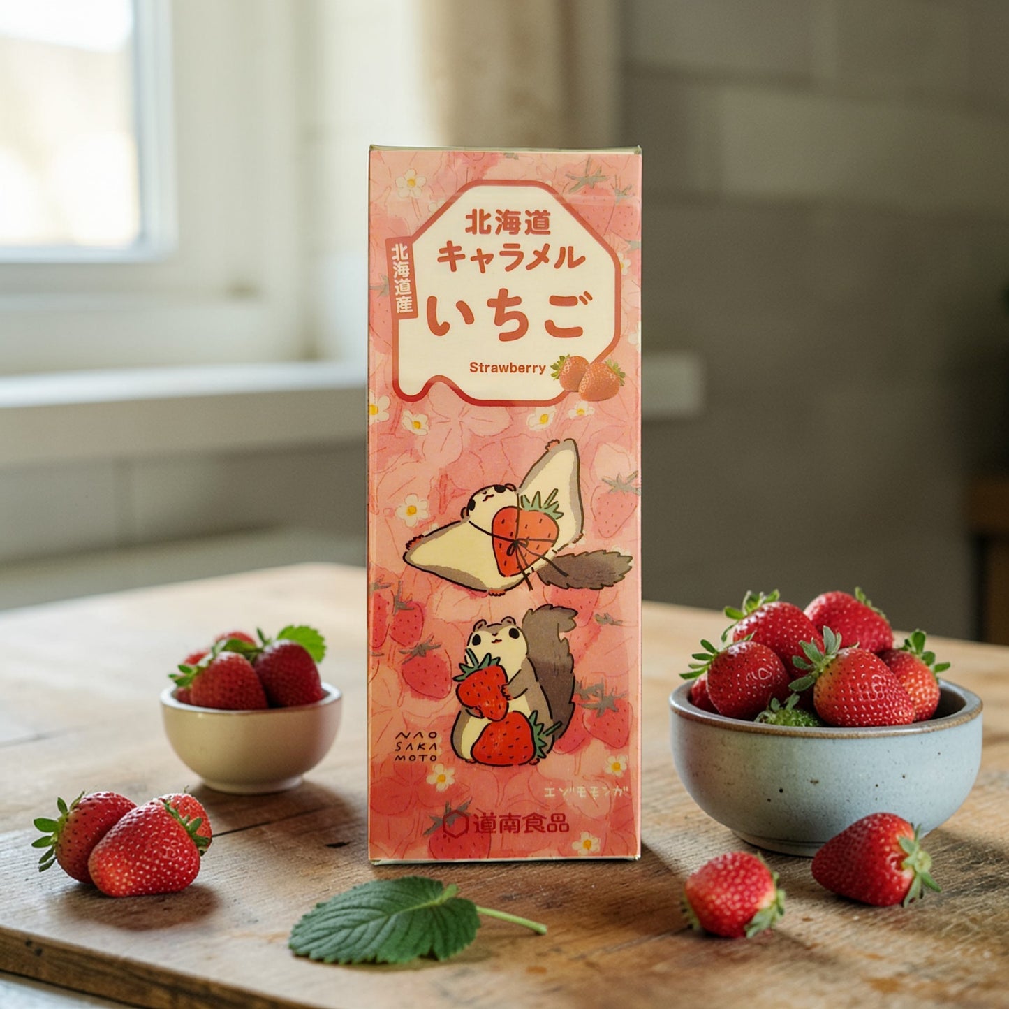 Dounan Hokkaido Japanese Strawberry Caramel Candy 18 Pieces(72g)