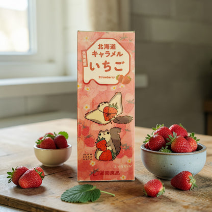 Dounan Hokkaido Japanese Strawberry Caramel Candy 18 Pieces(72g)