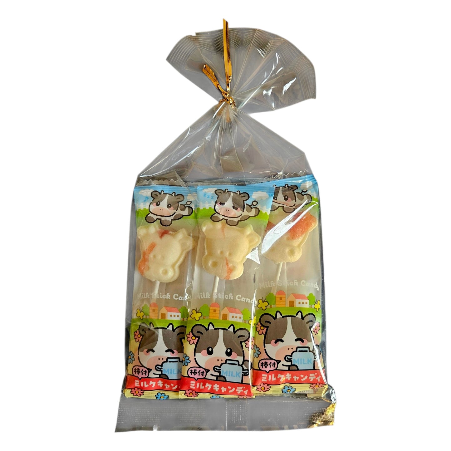 Naniwa Seika Japanese Milk Candy Lollipop Strawberry Flavor - 6 Lollipops
