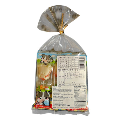 Naniwa Seika Japanese Milk Candy Lollipop Strawberry Flavor - 6 Lollipops