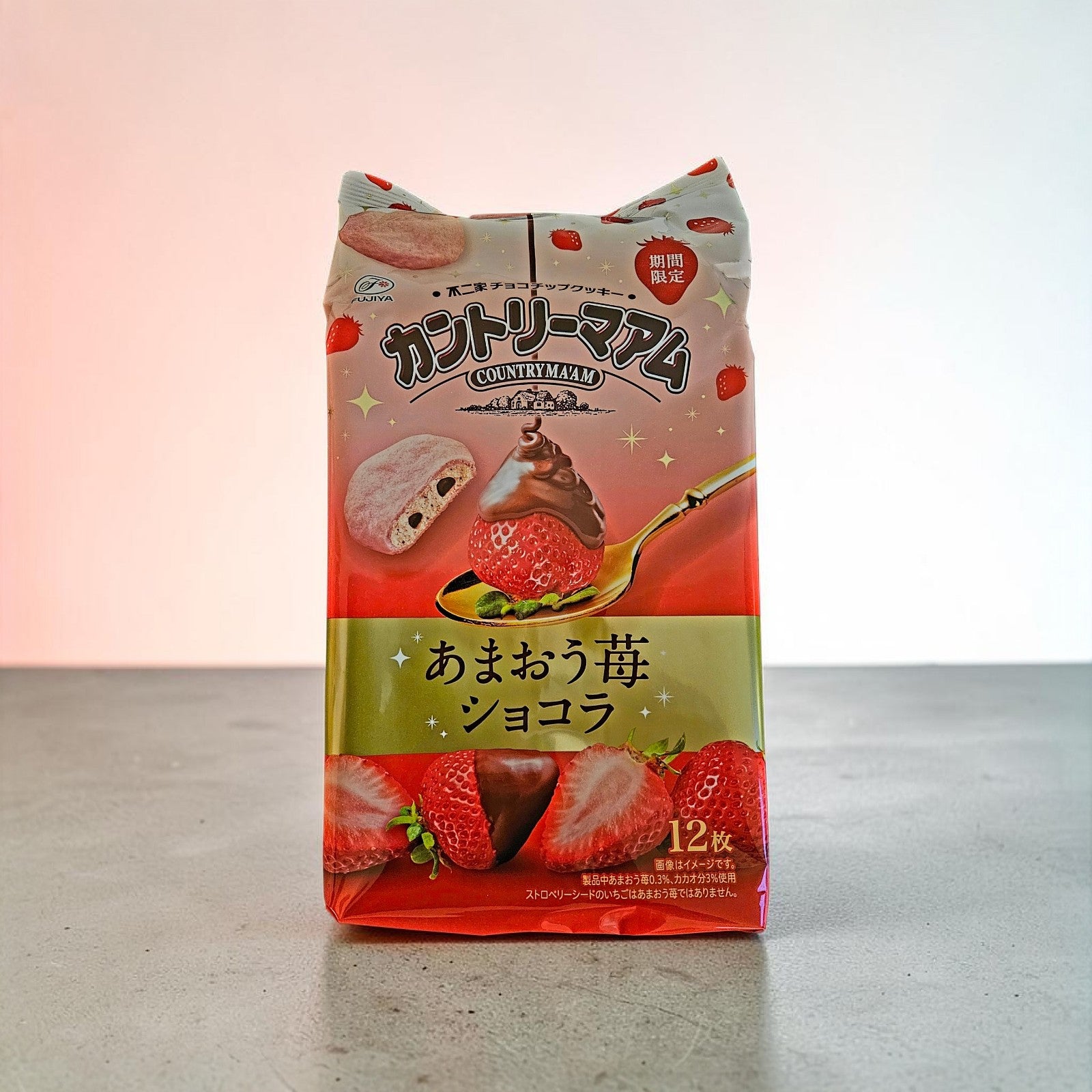 FUJIYA Country Ma'am Cookies (Amaou Strawberry Chocolate 12 pieces