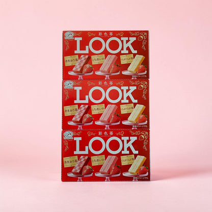 FUJIYA LOOK 3 Kinds of Japanese Strawberry Chocolate 1.5 OZ