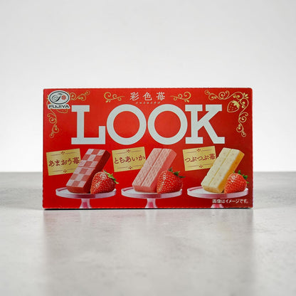 FUJIYA LOOK 3 Kinds of Japanese Strawberry Chocolate 1.5 OZ