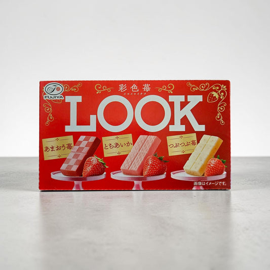 FUJIYA LOOK 3 Kinds of Japanese Strawberry Chocolate 1.5 OZ