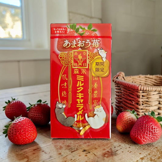 Morinaga Milk Caramels Amaou Strawberry Soft Chewy Caramel Candy, 58g