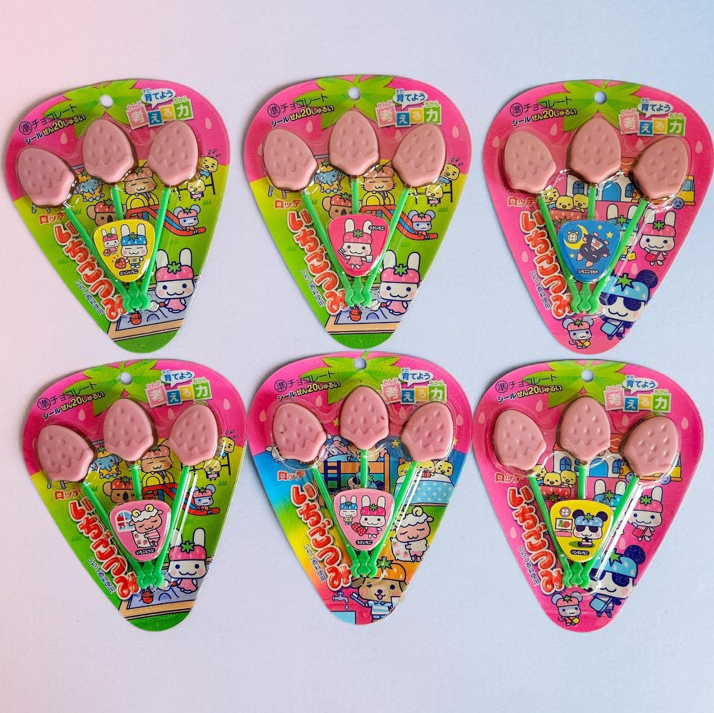 LOTTE Ichigo Tsumi Japanese STRAWBERRY CHOCOLATE LOLLIPOP 3P - 11g