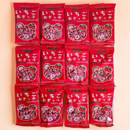 FURUTA Ichigo Mugikko Chocolate (Strawberry Chocolate Covered Puffs) 14g