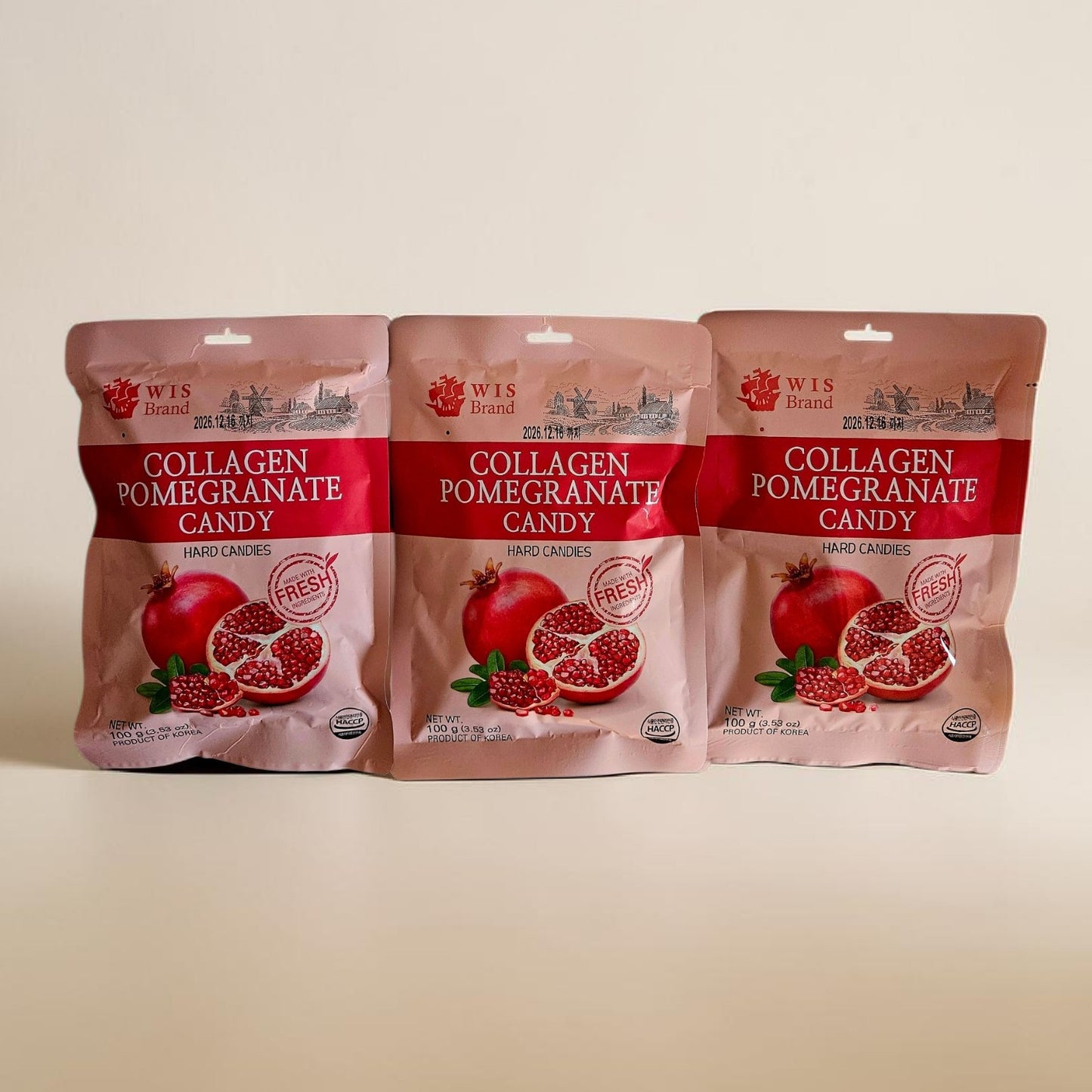 Collagen Pomegranate Hard Candy 3.5 oz, Made With Fresh Ingredients