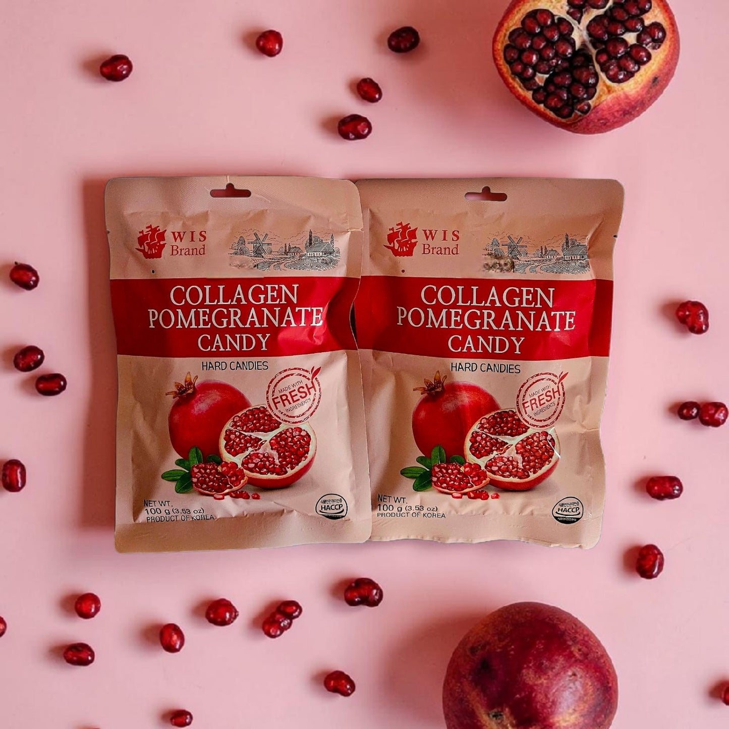 Collagen Pomegranate Hard Candy 3.5 oz, Made With Fresh Ingredients