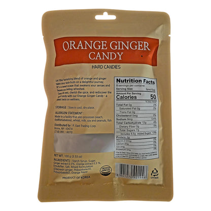 Orange Ginger Hard Candies, 3.5 oz, All Natural