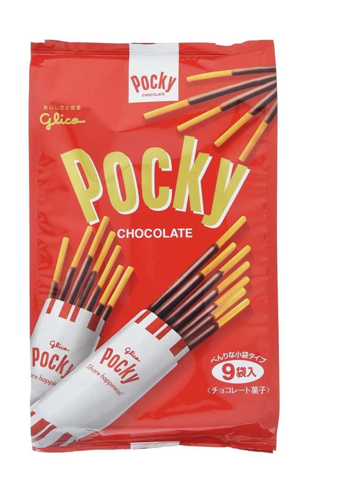 Glico Chocolate Cream Pocky Biscuit Sticks, Family Pack,9 Bag/Pack 4.13oz Japan