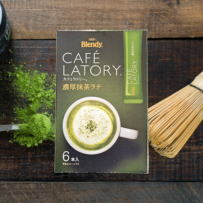 AGF Blendy Cafe Latory Rich Matcha Green Tea Latte 6 Sticks In Box - 3 Boxes