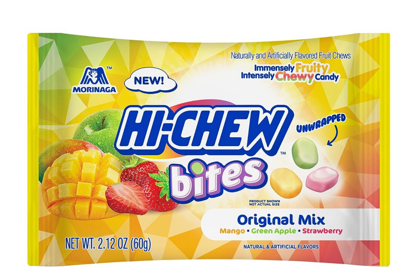 Morinaga HI-CHEW Bites Original Mix Chewy Candy, Pack of 6 Bags, 2.12oz each