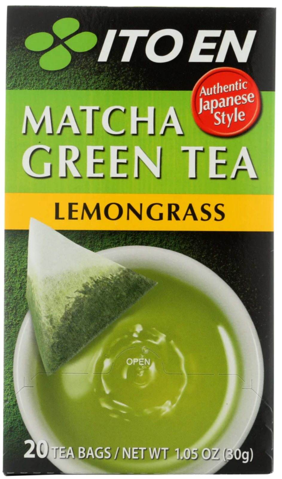 ITO EN MATCHA GREEN TEA LEMONGRASS FLAVOR 20 TEA BAGS 1.05 OZ (30 G)