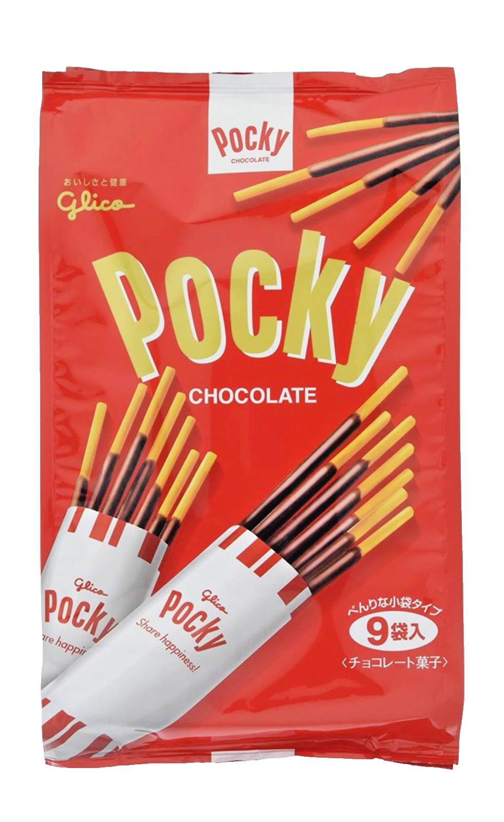 Glico Chocolate Cream Pocky Biscuit Sticks, Family Pack,9 Bag/Pack 4.13oz Japan