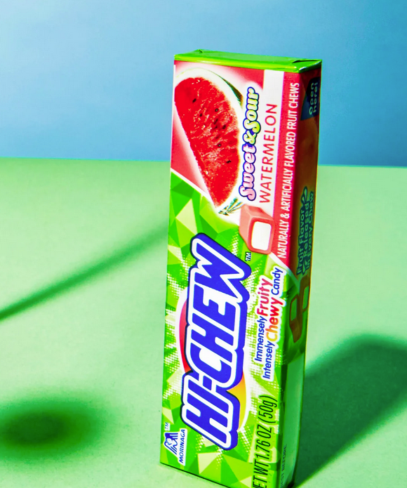 Hi-Chew Sensationally Chewy Fruit Candy Sweet & Sour Watermelon Stick(Pack of 3)