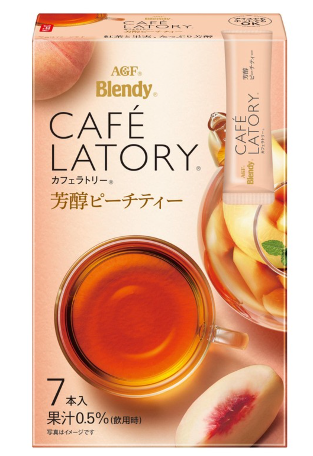 AGF Blendy Cafe Latory Stick Fruit Tea Assortment (Apple/Grape/Peach/Strawberry)