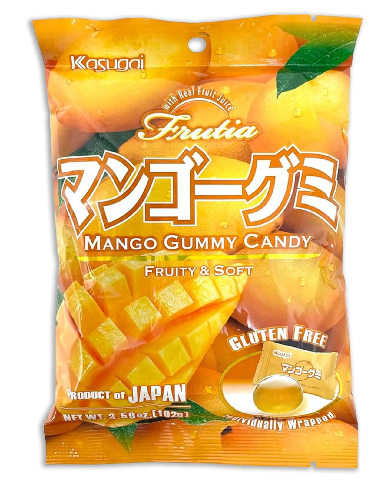 Japanese Kasugai Mango Gummy (Pack of 3) - 3.59 oz each - Free Shipping !!!