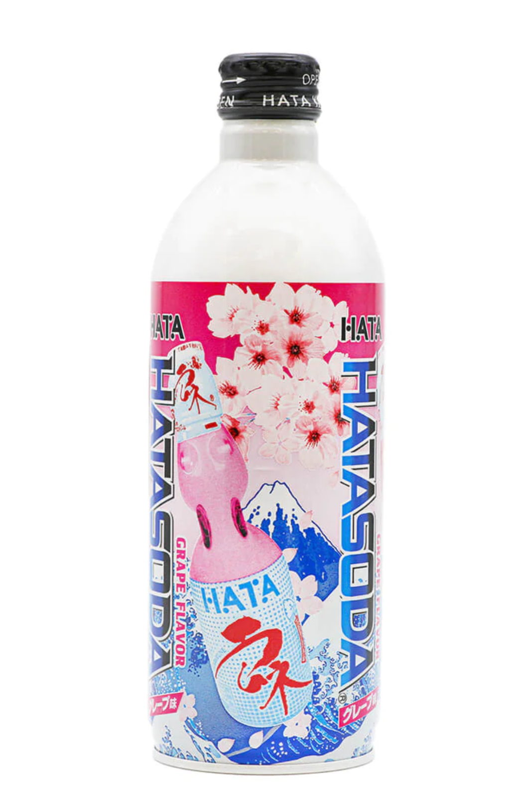 Hatakosen Japan Ramune Soda Drink Grape Flavour Limited Edition 500ml (Set Of 6)