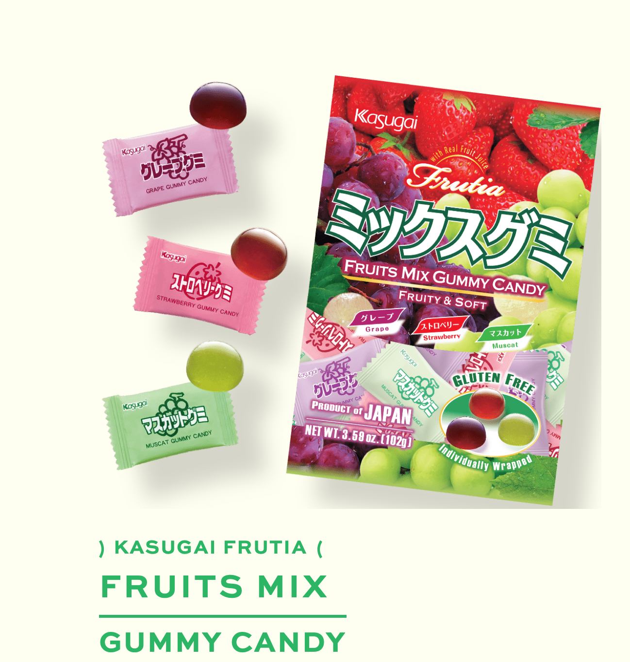 Kasugai Japanese Gummy Candy (1 pack) 9 Flavors Choice Available Free Shipping!!