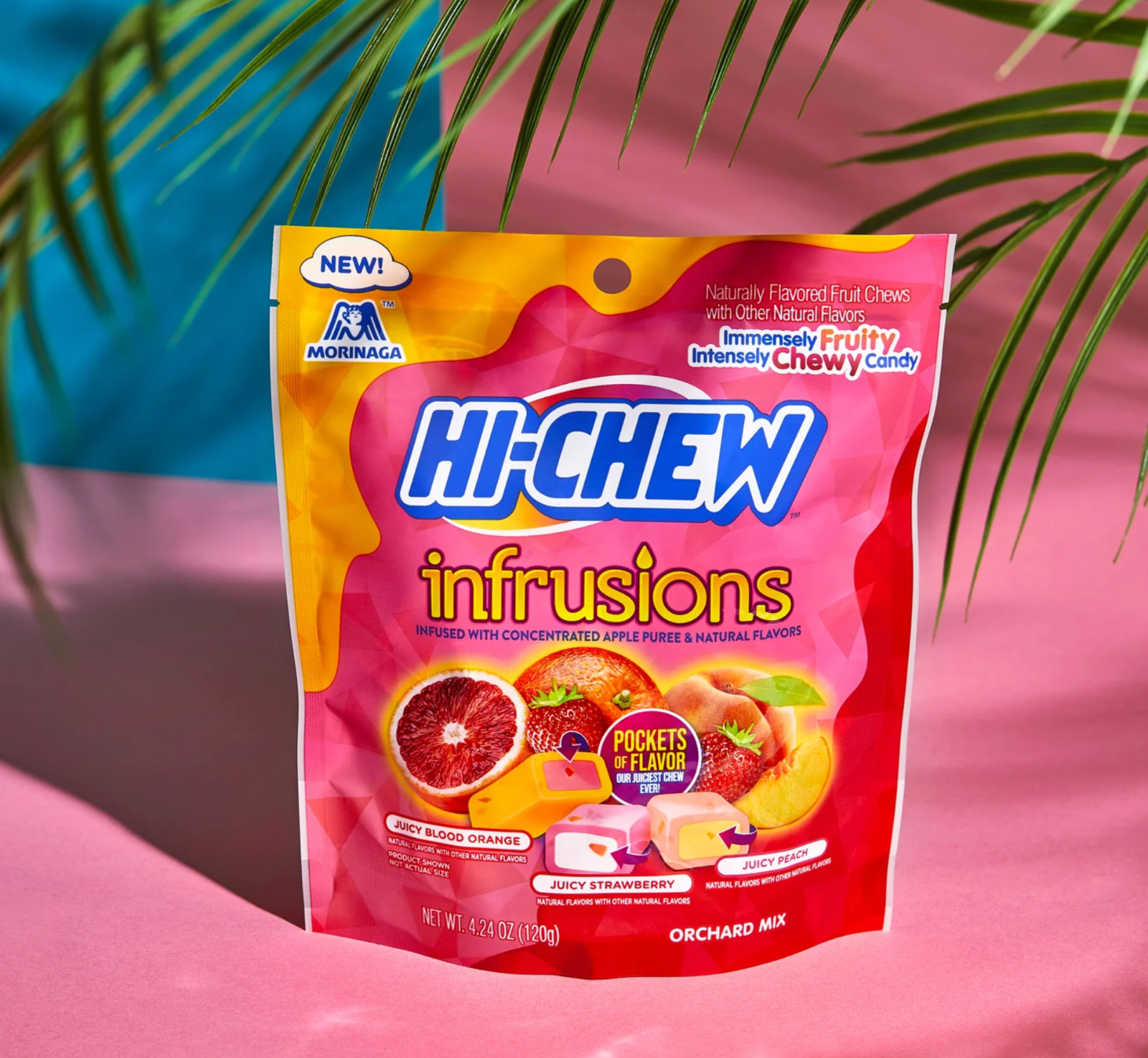 Morinaga Hi Chew Infrusions Orchard Mix Chewy Candy 4.24oz - Pack of Three (3)