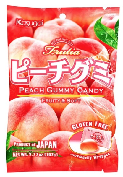 Japanese Fruit Gummy Tripak(3 pk) Sampler - Peach, Watermelon & Grape by Kasugai