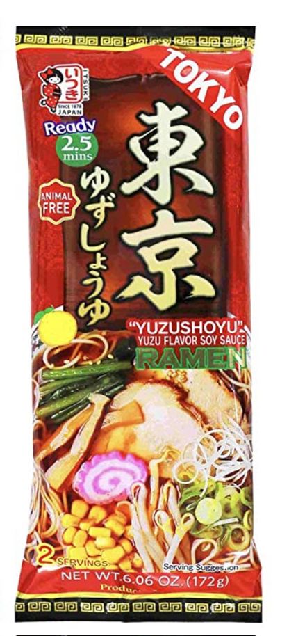 Japanese Ituski Instant Ramen Variety 6 Pack (Kyoto Tonkotsu,Yuzu Shoyu & Miso)