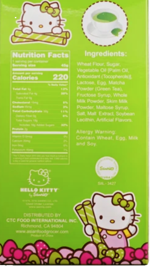 [2 Boxes] Hello Kitty Wafer Stick Cookies Strawberry & Green Tea - Free Shipping