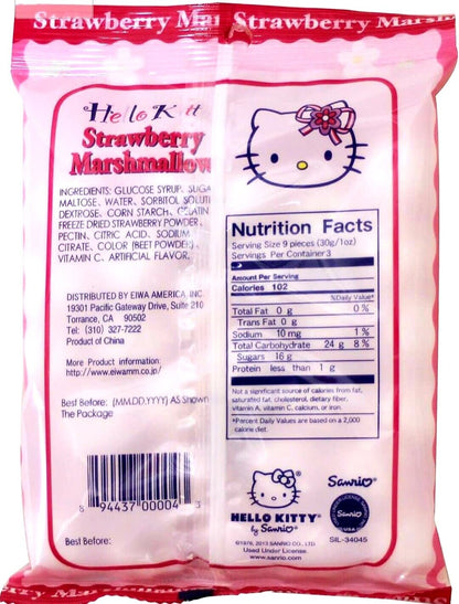 HELLO KITTY Strawberry Marshmallow Candy W/ Jelly 3.1 oz Free Shipping !!