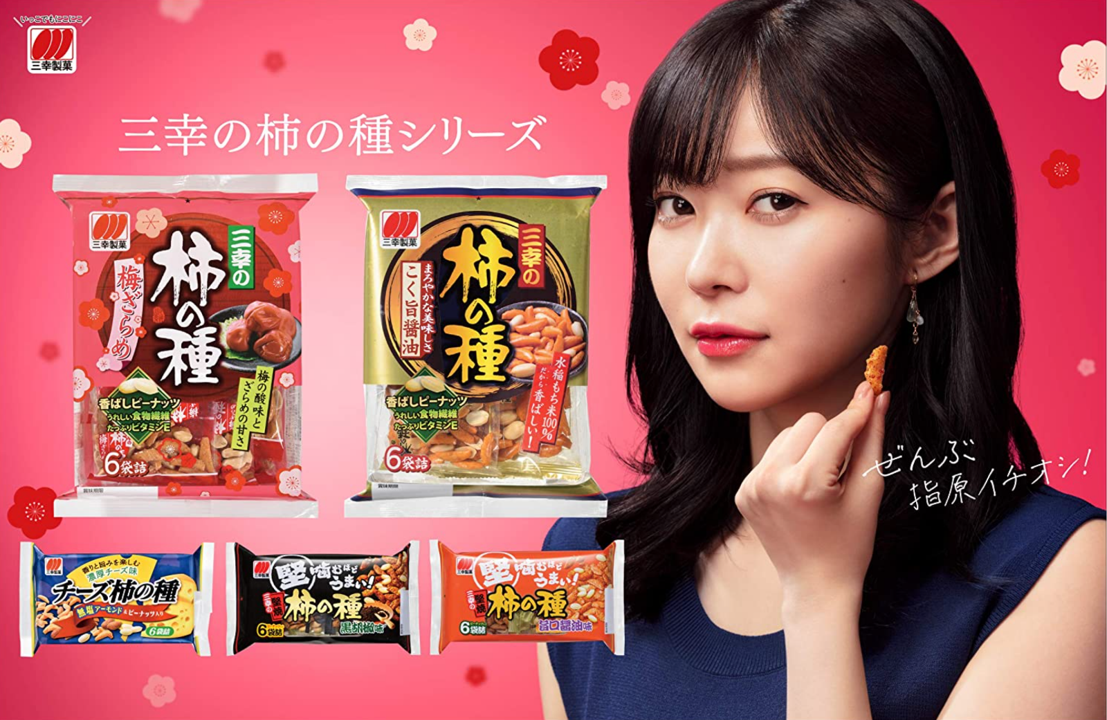 三幸製菓SANKO KAKI NO TANE PREMIUM PEANUTS MIX RICE CRACKER, 6 BAGS, 144G