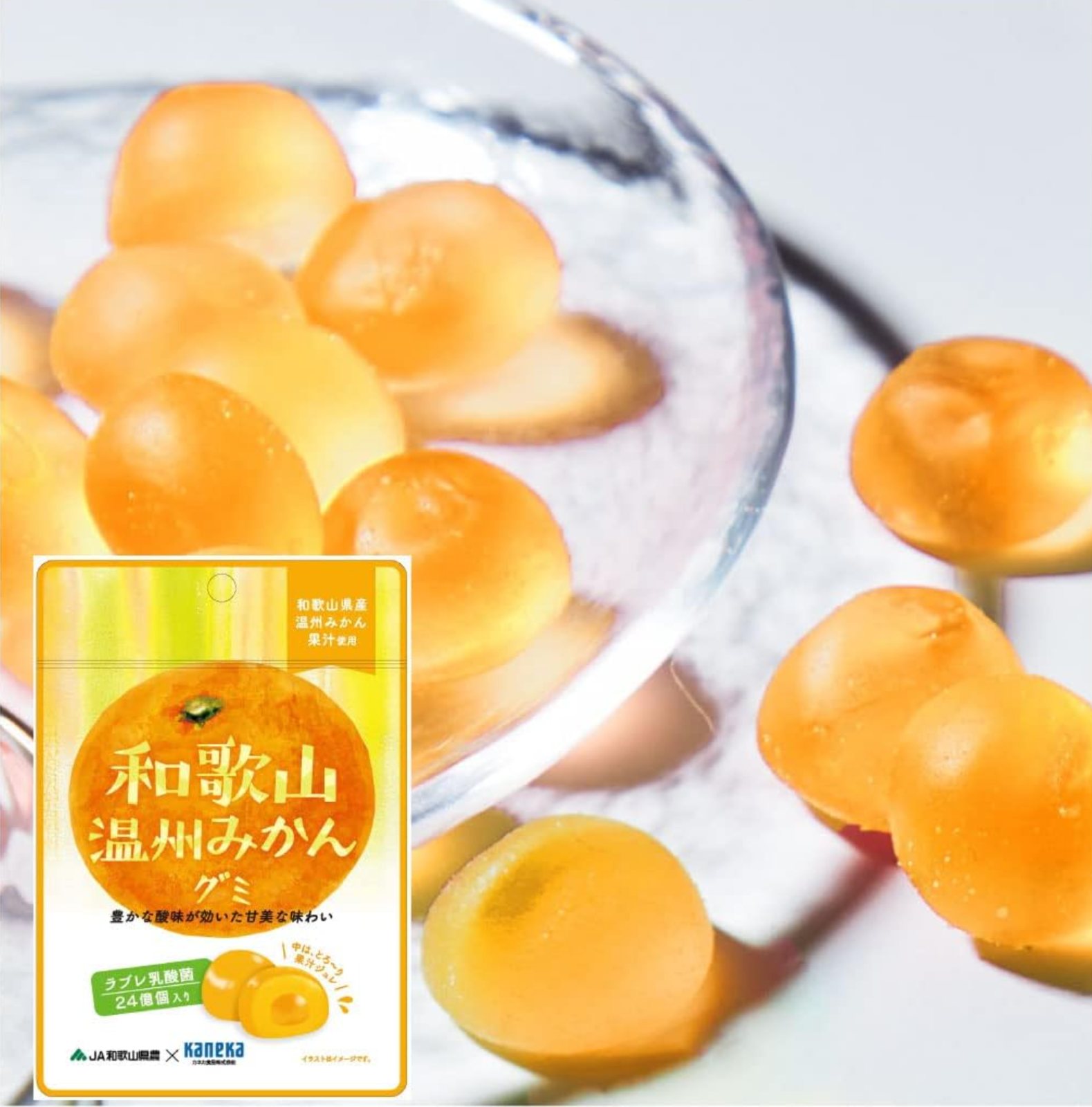 Six (6) Packs of Kaneka Japanese Luxurious Fruits Gummy-Wakayama Mandarin 1.4 oz