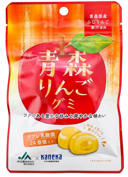 Pack of (3) Kaneka Japanese Fruit Juice Gummy Candies-Aomori Fuji Apple 1.4 oz