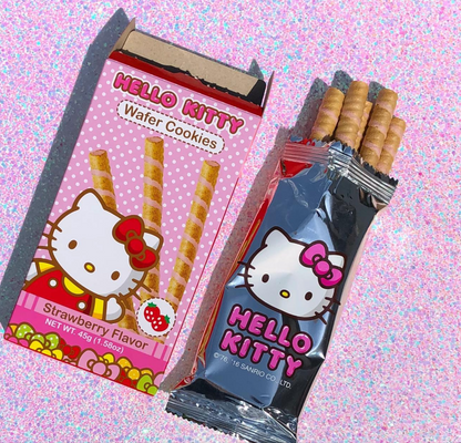 Hello Kitty Wafer Cookies(Strawberry,Chocolate,Green Tea flavor) Three Mix Pack