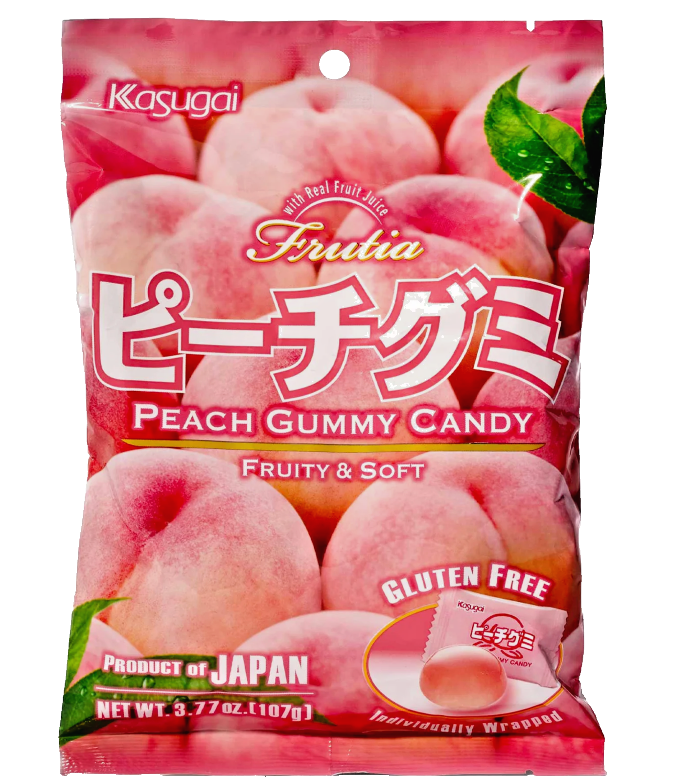 Japanese Kasugai Peach Gummy (Pack of 3) / 3.59oz each pack - Free Shipping !!!