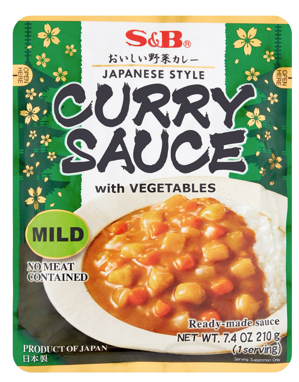 S&B Japanese Style Curry Sauce with Vegetables Mild Flavor 7.4 oz (210g) NO MSG