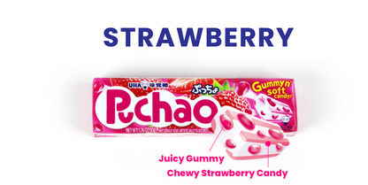 Uha Puccho Puchao Japanese Chewy Candy Stick, 5 packs Strawberry Flavor 50g x 10