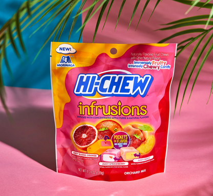 Morinaga Hi Chew Infrusions Orchard Mix Chewy Candy 4.24oz - Pack of One