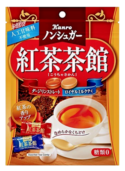 3 Packs Kanro"Non Sugar Koucha Sakan"Hard Candy,Darjeeling&Royal milk tea,72g x3