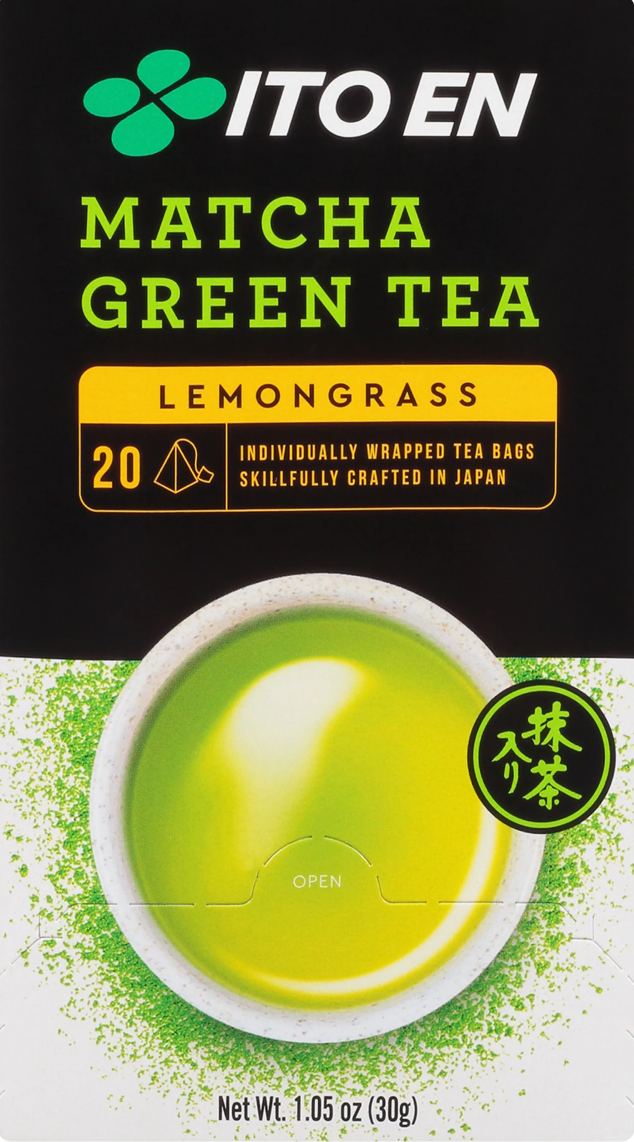 ITO EN MATCHA GREEN TEA LEMONGRASS FLAVOR 20 TEA BAGS 1.05 OZ (30 G)