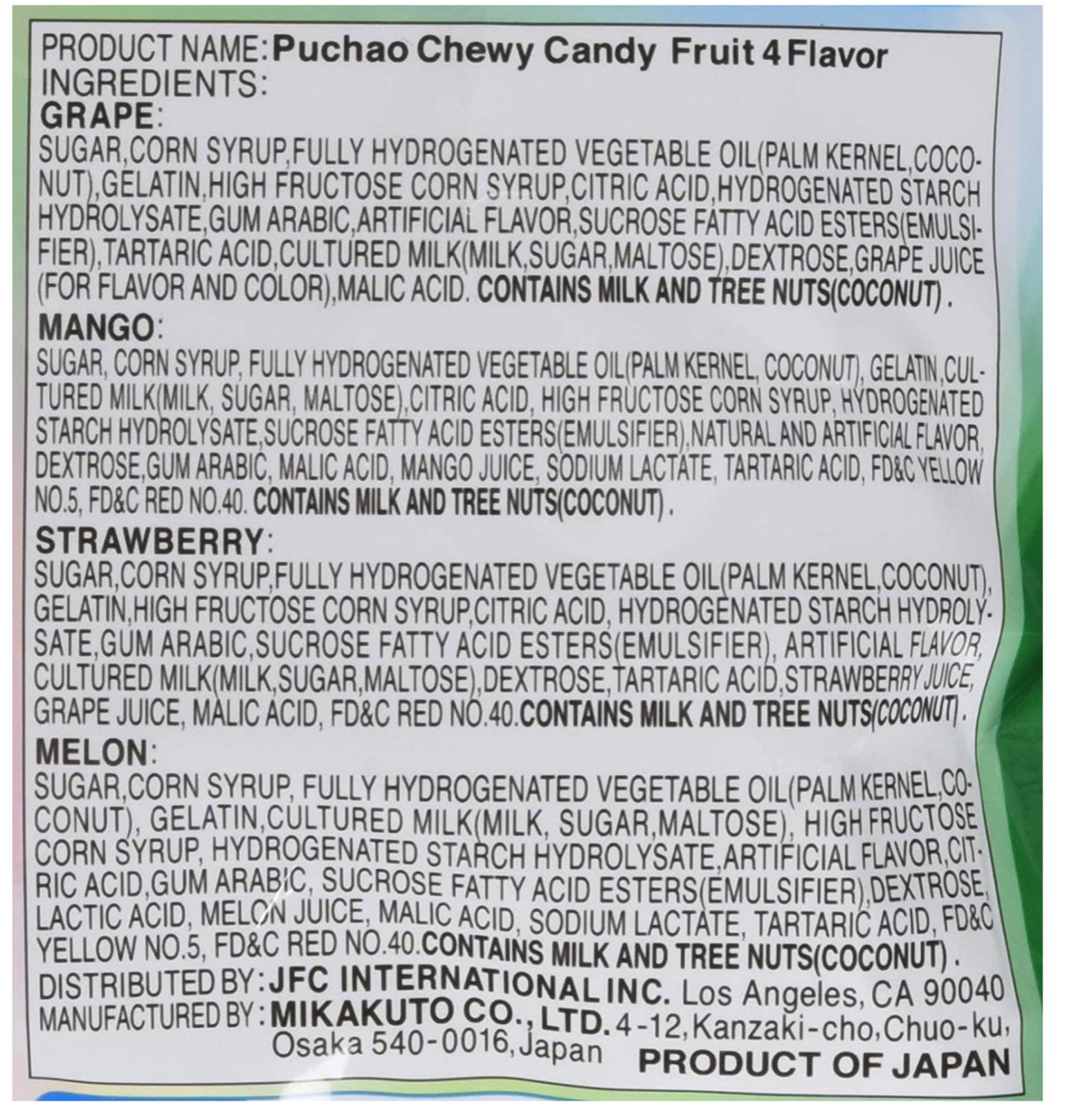 Puchao Gummy n' Soft Candy, Cola, Ramune Soda &4 Fruits Flavors,3.53 Ounces 4 pk