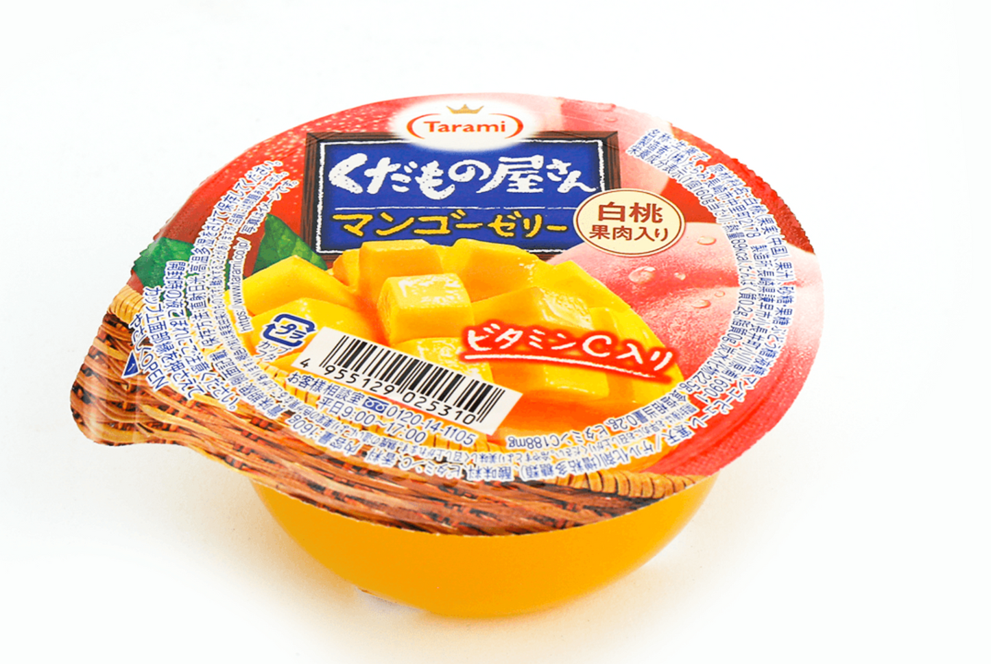 Japanese Tarami Kudamonoyasan Jelly Mango White Peach 6 pack (5.6oz ea x 6)