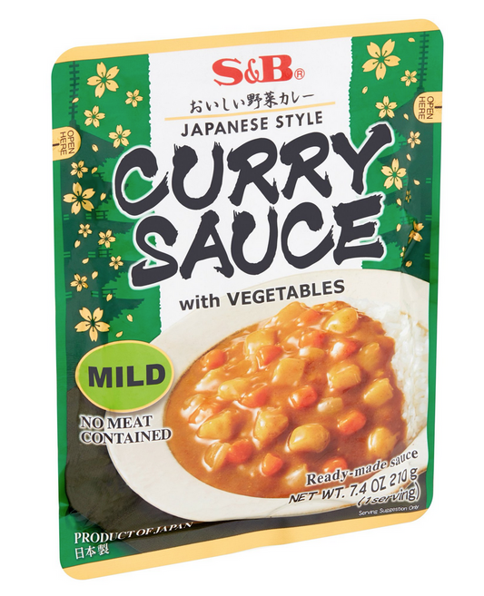 S&B Japanese Style Curry Sauce with Vegetables Mild Flavor 7.4 oz (210g) NO MSG