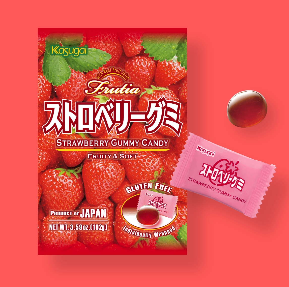 Kasugai Japanese Gummy Candy (1 pack) 9 Flavors Choice Available Free Shipping!!