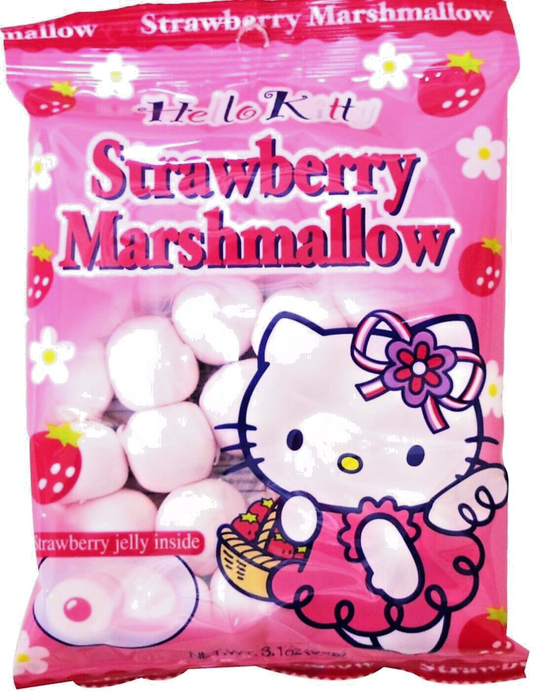 HELLO KITTY Strawberry Marshmallow Candy W/ Jelly 3.1 oz Free Shipping !!