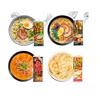 Itsuki Japanese Ramen Variety 4 Packs (Kurume, Hakata, Kumamoto, Kumamoto Spicy)